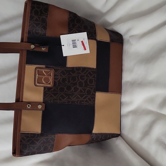 Calvin Klein Dark Brown Monogram Tote - Picture 4 of 11